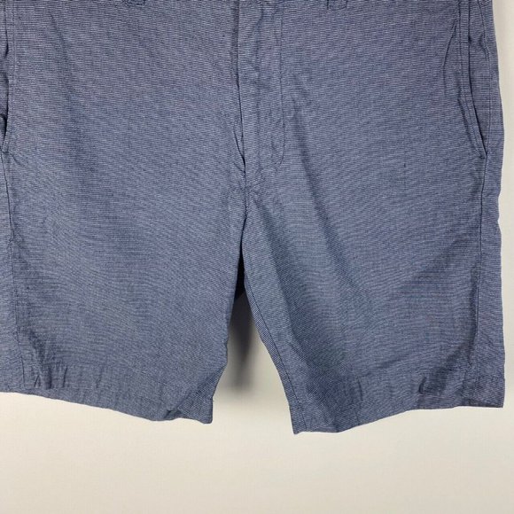 J. Crew Stanton Chino Shorts Baird McNutt Linen Blend Blue Size 35 / 9" Inseam - Picture 3 of 11